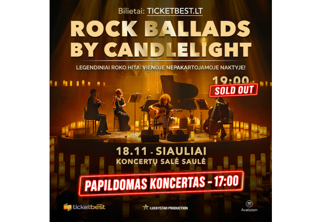 ROCK BALLADS BY CANDLELIGHT | Papildomas koncertas!